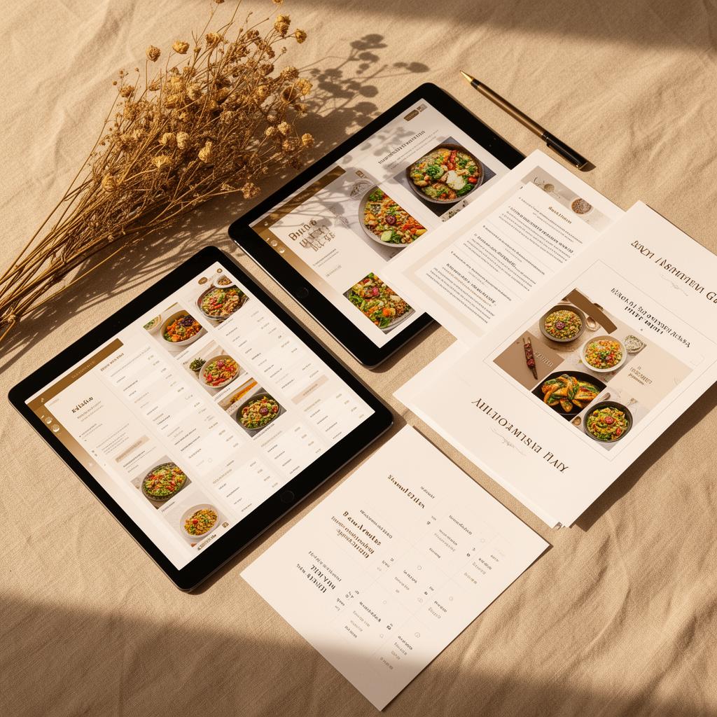 The Endometriosis Care digital program on tablet and printed pages